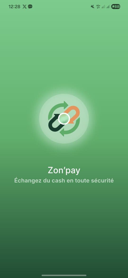 Écran d'accueil ZON'PAY